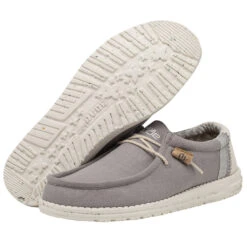 Wally Break Stitch - Grey 10 Wally Break Stitch - Grey -Daily Footwear Shop 110793297 WALLY LINEN NATURAL GREY LEFT 3 1
