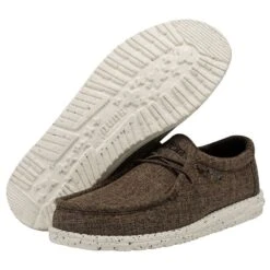 Wally Linen - Dark Brown -Daily Footwear Shop 112471628 WALLY ECO LINEN DARK BROWN LEFT 3