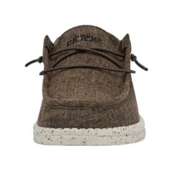 Wally Linen - Dark Brown -Daily Footwear Shop 112471628 WALLY ECO LINEN DARK BROWN LEFT 4