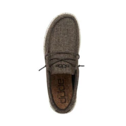 Wally Linen - Dark Brown -Daily Footwear Shop 112471628 WALLY ECO LINEN DARK BROWN LEFT 6