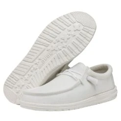Wally Slub Canvas - White 10 Wally Slub Canvas - White -Daily Footwear Shop 40009 100 WALLYSLUBCANVAS WHITE PAIRBOTTOM