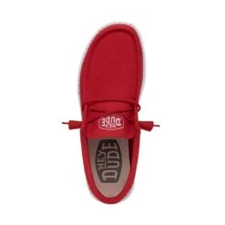 Wally Slub Canvas - Red -Daily Footwear Shop 40009 610 WALLYSLUBCANVAS RED LEFTTOP