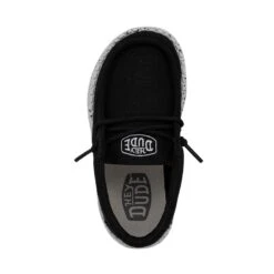 Wally Toddler Slub Canvas - Black -Daily Footwear Shop 40029 001 WALLYTODDLERSLUBCANVAS BLACK LEFTTOP