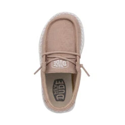 Wally Toddler Slub Canvas - Tan -Daily Footwear Shop 40029 265 WALLYTODDLERSLUBCANVAS TAN LEFTTOP