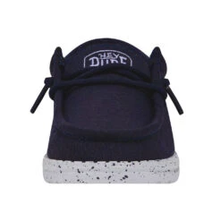 Wally Toddler Slub Canvas - Navy -Daily Footwear Shop 40029 410 WALLYTODDLERSLUBCANVAS NAVY LEFTFRONT