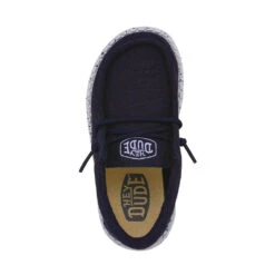 Wally Toddler Slub Canvas - Navy -Daily Footwear Shop 40029 410 WALLYTODDLERSLUBCANVAS NAVY LEFTTOP
