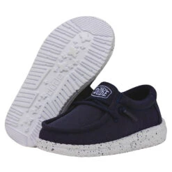 Wally Toddler Slub Canvas - Navy -Daily Footwear Shop 40029 410 WALLYTODDLERSLUBCANVAS NAVY PAIRBOTTOM
