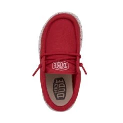 Wally Toddler Slub Canvas - Red -Daily Footwear Shop 40029 610 WALLYTODDLERSLUBCANVAS RED LEFTTOP
