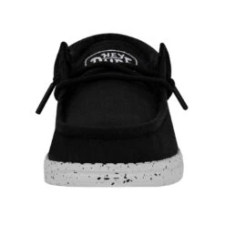 Wally Youth Slub Canvas - Black -Daily Footwear Shop 40044 001 WALLYYOUTHSLUBCANVAS BLACK LEFTFRONT