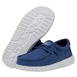Wally Youth Slub Canvas - True Blue 10 Wally Youth Slub Canvas - True Blue -Daily Footwear Shop 40044 428 WALLYYOUTHSLUBCANVAS TRUEBLUE PAIRBOTTOM
