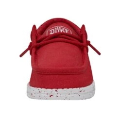Wally Youth Slub Canvas - Red 11 Wally Youth Slub Canvas - Red -Daily Footwear Shop 40044 610 WALLYYOUTHSLUBCANVAS RED LEFTFRONT