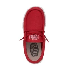 Wally Youth Slub Canvas - Red 13 Wally Youth Slub Canvas - Red -Daily Footwear Shop 40044 610 WALLYYOUTHSLUBCANVAS RED LEFTTOP