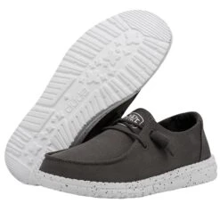 Wendy Slub Canvas - Dark Grey -Daily Footwear Shop 40063 029 WENDY SLUB CANVAS DARK GREY LEFT 3