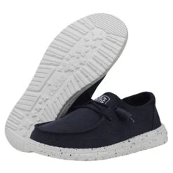 Wendy Slub Canvas - Navy -Daily Footwear Shop 40063 410 WENDYSLUBCANVAS NAVY PAIRBOTTOM 1