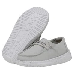 Wendy Toddler Slub Canvas - Light Grey -Daily Footwear Shop 40144 007 WENDYTODDLERSLUBCANVAS LIGHTGREY PAIRBOTTOM