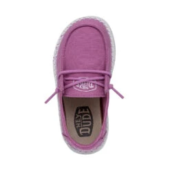 Wendy Toddler Slub Canvas - Violet 13 Wendy Toddler Slub Canvas - Violet -Daily Footwear Shop 40144 508 WENDYTODDLERSLUBCANVAS VIOLET LEFTTOP