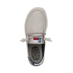 Wendy Texas Canvas - Off White -Daily Footwear Shop 40381 1LB WENDYTEXASCANVAS OFFWHITE LEFTTOP