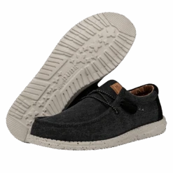 Wally Washed Canvas - Black -Daily Footwear Shop FW23 M 40296 001 WALLY WASHED CANVAS BLACK LEFT PAIROUTSOLE