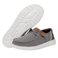 Wendy Washed Canvas - Grey -Daily Footwear Shop FW23 W 40297 030 WENDY WASHED CANVAS GREY LEFT PAIROUTSOLE